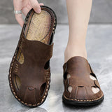Leren herensandalen
