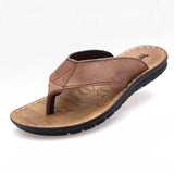 Leren herensandalen met open neus