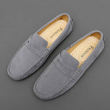 Suède hereninstappers in bootschoenstijl