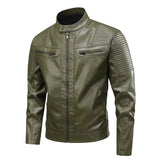 Retro slanke leren herenjas