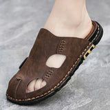Leren herensandalen