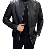 Elegante slanke leren herenjas