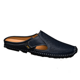 Ademende Italiaanse leren herensandalen