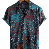 Casper herenoverhemd met korte mouwen – marineblauw