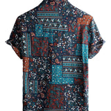 Casper herenoverhemd met korte mouwen – marineblauw