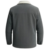 Grafietkleurige velours herenjas met sherpakraag