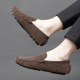 Suède hereninstappers in bootschoenstijl