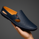 Leren herensandalen met bandjes