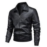 Elegante winddichte leren herenjas