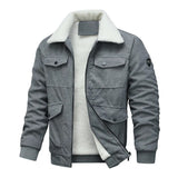 Herenjas van ribfluweel en fleece