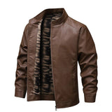 Vintage leren herenjas met fleecevoering
