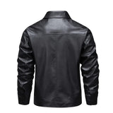 Elegante winddichte leren herenjas