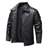 Elegante winddichte leren herenjas