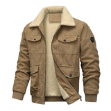 Herenjas van ribfluweel en fleece