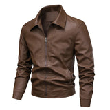 Elegante winddichte leren herenjas