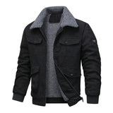 Herenjas van ribfluweel en fleece