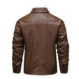 Elegante winddichte leren herenjas