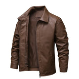 Elegante winddichte leren herenjas