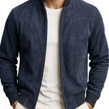 Elegant herenjack met suède-look